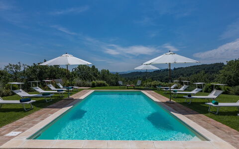 Il Colle di Donna Ilaria 12: Blue, Swimming Pool, Hill, Garden, Landscaping, Resort, Sunlounger, Plantation, Outdoor Furniture, Cumulus