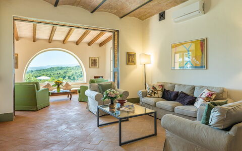 Il Colle di Donna Ilaria 12: Furniture, Interior Design, Couch, Ceiling, Home, Flooring, Lighting, Room, Living Room, Table