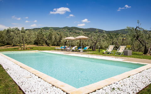 Villa Monnalisa 12: Natural Landscape, Hill, Mountain Range, Swimming Pool, Valley, Estate, Ridge, Landscaping, Farmhouse, Hacienda