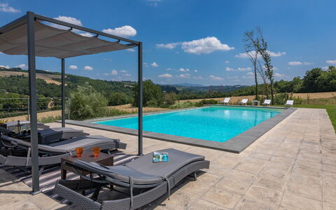 Villa le Fontane 12: Swimming Pool, Outdoor Furniture, Furniture, Resort, Sunlounger, Chair, Shade, Eco Hotel, Leisure, Patio