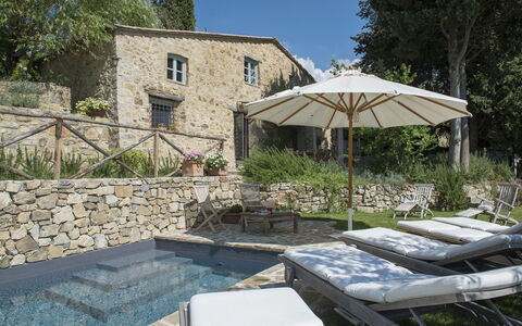 Villa delle Upupe 8: Outdoor Furniture, Swimming Pool, Flagstone, Sunlounger, Water Feature, Backyard, Chair, Patio, Villa, Chaise Longue