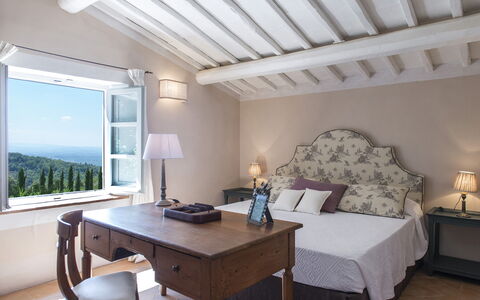 Villa delle Upupe 8: Furniture, Wall, Home, Bed, Bedroom, Interior Design, Flooring, Room, Floor, Linens
