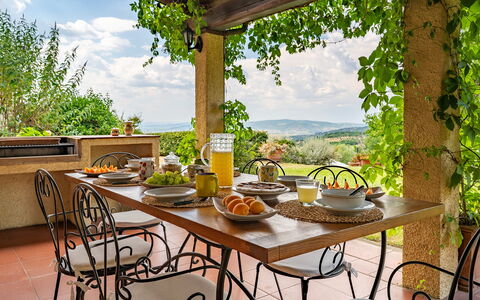 Casale le Conce 6: Furniture, Table, Chair, Kitchen & Dining Room Table, Outdoor Table, Dining Room, Outdoor Furniture, Garden, Restaurant