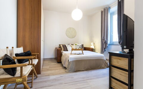 Villa Sole al Molino a Vento 8: Furniture, Interior Design, Flooring, Floor, Bedroom, Bed, Wood, Room, Wood Flooring, Textile