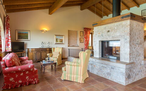 Il Casale del Nonno 8+2: Furniture, Interior Design, Flooring, Floor, Room, Ceiling, Table, Chair, Living Room, Lighting