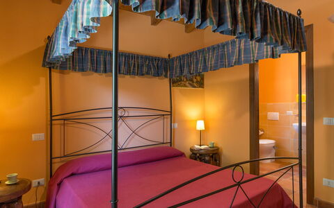 Il Casale del Nonno 8+2: Furniture, Interior Design, Bed, Bedroom, Linens, Bed Sheet, Bedding, Floor, Room, Ceiling