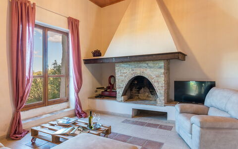 Casale Rasa 20+2: Interior Design, Flooring, Furniture, Wood, Floor, Ceiling, Room, Hearth, Living Room, Chair