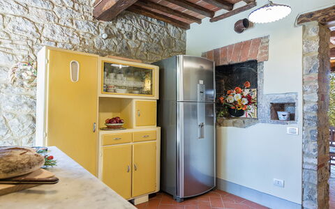 Villa Santa Maria 14: Wall, Interior Design, Kitchen, Wood, Kitchen Appliance, Major Appliance, Flooring, Furniture, Countertop, Home