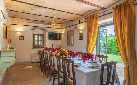 La Colonica 18: Furniture, Interior Design, Table, Wood, Flooring, Ceiling, Kitchen & Dining Room Table, Chair, Floor, Dining Room