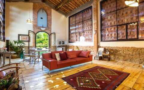 Dimora San Germano 14: Furniture, Interior Design, Wall, Wood, Couch, Flooring, Ceiling, Living Room, Lighting, Floor
