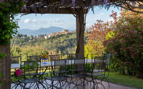 La Villa Nell'Isola Verde 12: Furniture, Outdoor Furniture, Table, Chair, Shade, Outdoor Table, Garden, Flowerpot, Eco Hotel