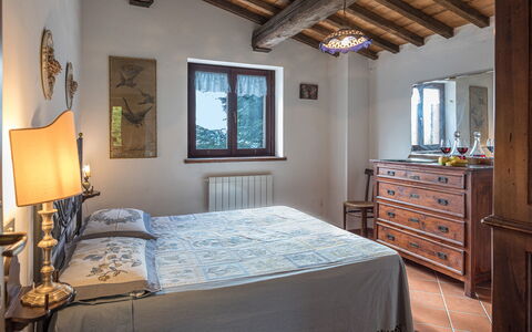 Villa Paola 6: Furniture, Interior Design, Bedroom, Bed, Home, Flooring, Room, Lighting, Bed Sheet, Bedding