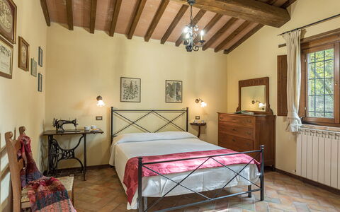 Villa Mila 6: Furniture, Interior Design, Flooring, Bed, Ceiling, Bedroom, Floor, Room, Home, Bed Frame