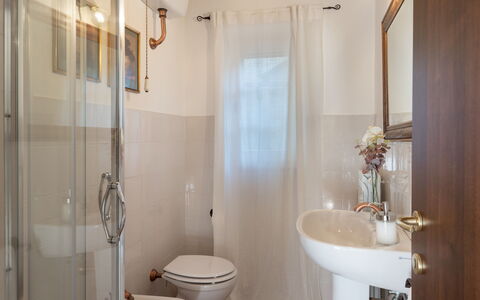 Casa la Fenice 8+2: Flooring, Floor, Interior Design, Plumbing Fixture, Toilet, Lighting, Bathroom, Room, Door, Toilet Seat
