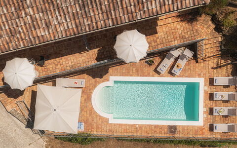 Villa Maggiorana 10: Swimming Pool, Outdoor Furniture, Composite Material, Resort, Sunlounger, Chair, Umbrella, Tile, Design, Villa
