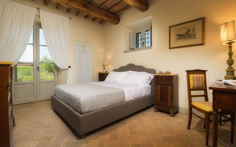 Villa Flaminia 8+2 -: Furniture, Wall, Bed, Interior Design, Bedroom, Flooring, Floor, Home, Bedding, Bed Frame