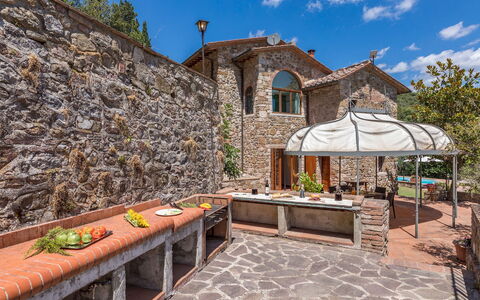 Podere Montioni 6+2: Wall, Architecture, Estate, Cottage, Stone Wall, Brick, Hacienda, Garden, Farmhouse, Villa