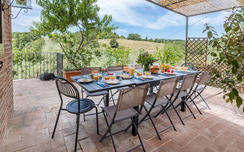 Casa Eusebia 8+2: Furniture, Table, Chair, Outdoor Furniture, Outdoor Table, Kitchen & Dining Room Table, Backyard, Garden, Shade, Yard