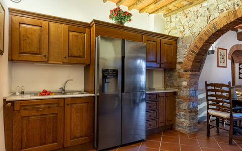 Scandelaia 12: Furniture, Interior Design, Kitchen, Flooring, Wood, Cabinetry, Kitchen Appliance, Countertop, Ceiling, Room