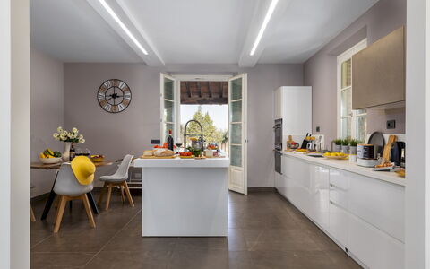 Villa Dada 10: Furniture, Interior Design, Kitchen, Countertop, Flooring, Ceiling, Light Fixture, Kitchen Appliance, Cabinetry, Home