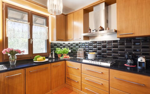 Villa Castiglione 9: Kitchen, Countertop, Kitchen Appliance, Cabinetry, Interior Design, Major Appliance, Flooring, Furniture, Home, Drawer