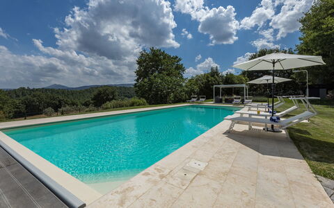 Villa Pianello 10: Blue, Swimming Pool, Composite Material, Resort, Shade, Water Feature, Thermae, Landscaping, Eco Hotel, Outdoor Furniture