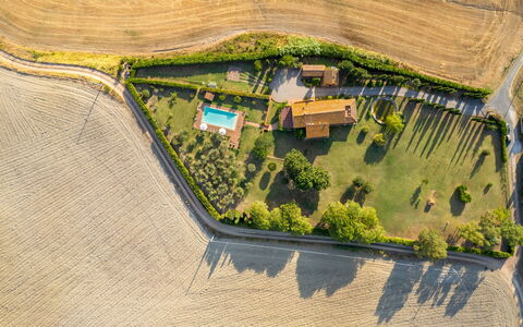 Villa Allodola 12: Landscape, Plain, Land Lot, Bird'S-Eye View, House, Rural Area, Field, Plantation, Estate, Aerial Photography