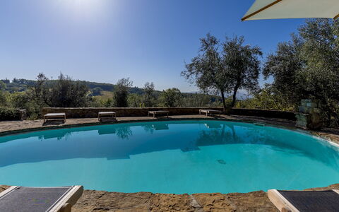 Castellare in Poggio 10: Blue, Swimming Pool, Landscaping, Resort, Water Feature, Reflection, Backyard, Outdoor Furniture, Eco Hotel, Thermae