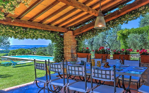 Casale Tre Cipressi 10: Blue, Swimming Pool, Furniture, Resort, Garden, Outdoor Furniture, Estate, Eco Hotel, Hacienda, Patio