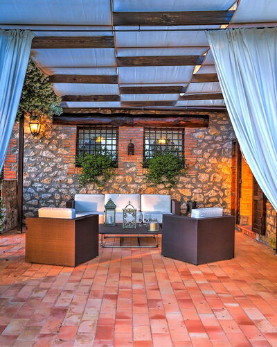 Casale Tre Cipressi 10: Furniture, Outdoor Furniture, Swimming Pool, Chair, Resort, Table, Flowerpot, Eco Hotel, Shade, Patio