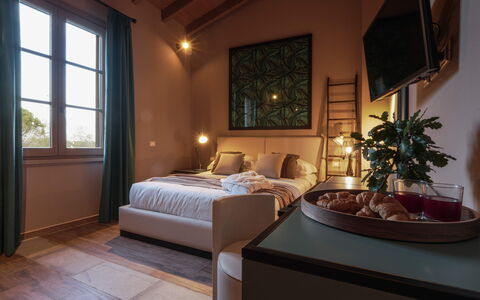 Agriresort Bacaringhe 13: Furniture, Interior Design, Bed, Bedroom, Flooring, Wall, Floor, Home, Room, Ceiling