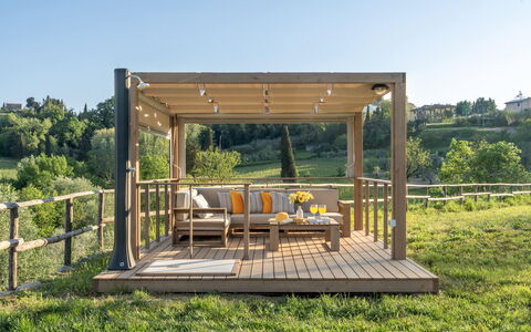 Agriresort Bacaringhe 13: Wood, Furniture, Outdoor Furniture, Hardwood, Wood Stain, Deck, Plank, Porch, Wood Flooring, Garden