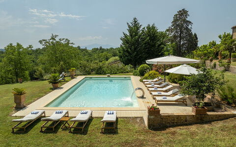 Podere Casanovina 12: Swimming Pool, Resort, Outdoor Furniture, Sunlounger, Estate, Eco Hotel, Garden, Leisure, Umbrella, Villa
