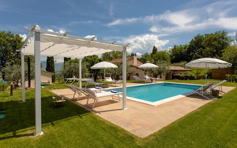 La Collina degli Ulivi 8+2: Swimming Pool, Outdoor Furniture, Furniture, Umbrella, Resort, Shade, Sunlounger, Leisure, Eco Hotel, Outdoor Structure