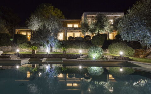 Brightline Villa 8: Garden, Estate, Landscape Lighting, Mansion, Resort, Hacienda, Night, Swimming Pool, Landscaping, Villa