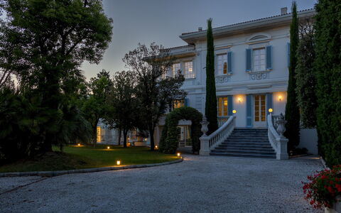 Villa la Perla Bianca 10: Architecture, Home, Estate, Mansion, Molding, Garden, Villa, Landscaping, Yard, Hacienda