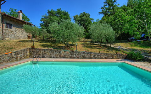 Poggio Conca: Swimming Pool, Property, Estate, Real Estate, House, Leisure, Water, Grass, Building, Backyard