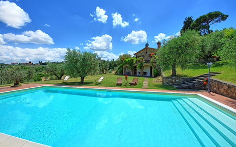 Villa Ulivi: Water, Sky, Cloud, Property, Swimming Pool, Plant, Building, Azure, Tree, Shade