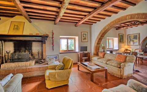 Casale Giulio: Living Room, Room, Property, Building, Interior Design, Furniture, House, Ceiling, Beam, Home