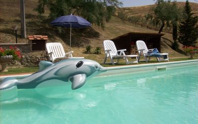 Podere Bellosguardo: Water, Property, Plant, Swimming Pool, Umbrella, Azure, Outdoor Furniture, Chair, Sunlounger, Shade