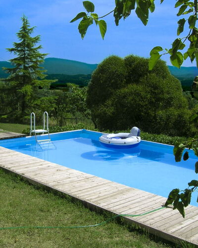 Casa Rossa: Blue, Swimming Pool, Leisure, Garden, Shade, Backyard, Landscaping, Resort, Outdoor Furniture, Lawn
