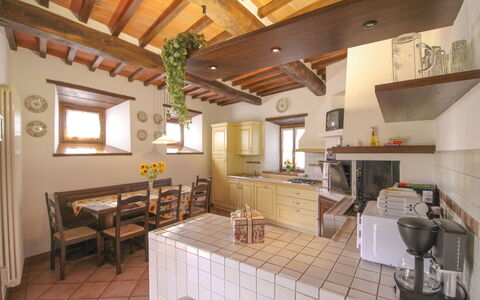 Casale Lorenzo: Furniture, Interior Design, Flooring, Wood, Kitchen, Ceiling, Countertop, Floor, Kitchen & Dining Room Table, Table