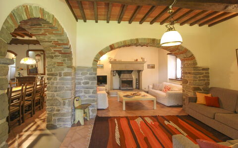 Casale Lorenzo: Furniture, Interior Design, Wall, Flooring, Ceiling, Room, Floor, Table, Chair, Living Room