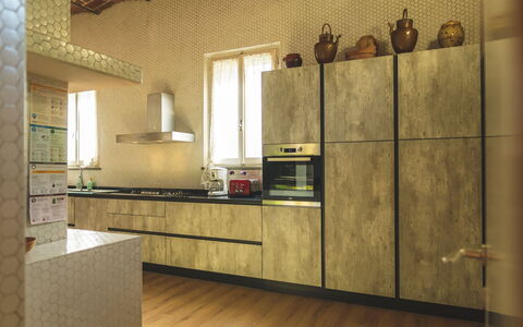 Poggio Falcone: Cabinetry, Countertop, Property, Furniture, Kitchen, Tap, Window, Building, Wood, Interior Design