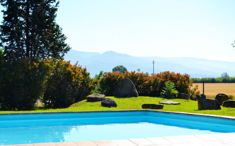 Villa Cantagallo: Water, Sky, Plant, Swimming Pool, Tree, Rectangle, Building, Shade, Grass, Natural Landscape