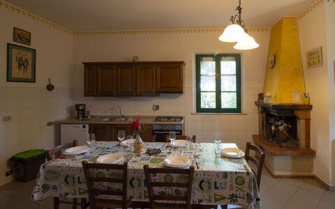 Villa Cantagallo: Furniture, Interior Design, Table, Chair, Flooring, Kitchen & Dining Room Table, Room, Lighting, Dining Room, Light Fixture