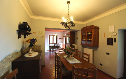 Agriturismo Arcobaleno: Room, Property, Dining Room, Furniture, Building, Interior Design, Ceiling, Floor, House, Hardwood