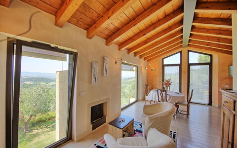 Casa Lucia: Property, Room, Building, House, Ceiling, Interior Design, Furniture, Beam, Wood Flooring, Living Room