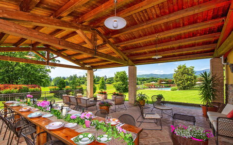 Podere Sant'angelo: Property, Real Estate, Building, Estate, Resort, Room, Patio, House, Porch, Interior Design