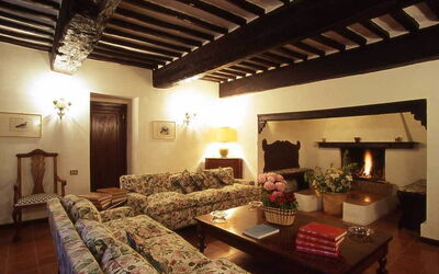 living room with fireplace